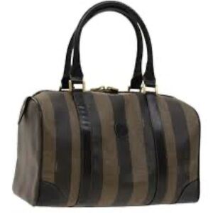 Fendi Elegant Brown and Black Striped Bag